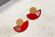 画像をギャラリービューアに読み込む, 【漆ing/扇・赤に金】Paper Jewelry × 漆 ピアス