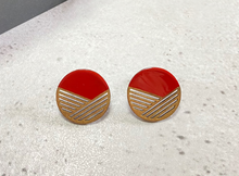 画像をギャラリービューアに読み込む, 【漆ing/円・赤に金】Paper Jewelry × 漆 ピアス