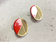 画像をギャラリービューアに読み込む, 【漆ing/円・赤に金】Paper Jewelry × 漆 ピアス