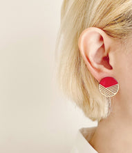 画像をギャラリービューアに読み込む, 【漆ing/円・赤に金】Paper Jewelry × 漆 ピアス